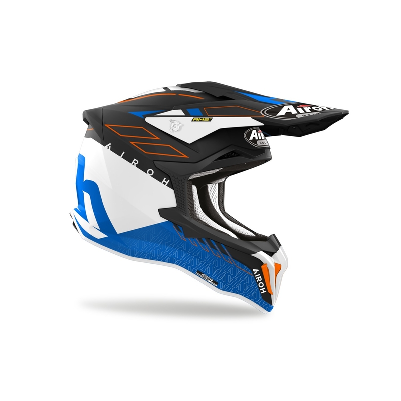 Casco motocross Airoh Strycker Skin blu opaco Saldi