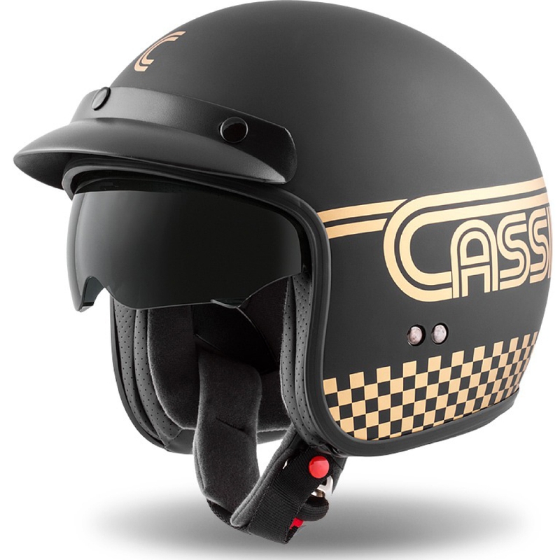 Casco moto aperto Cassida Oxygen Rondo nero e oro