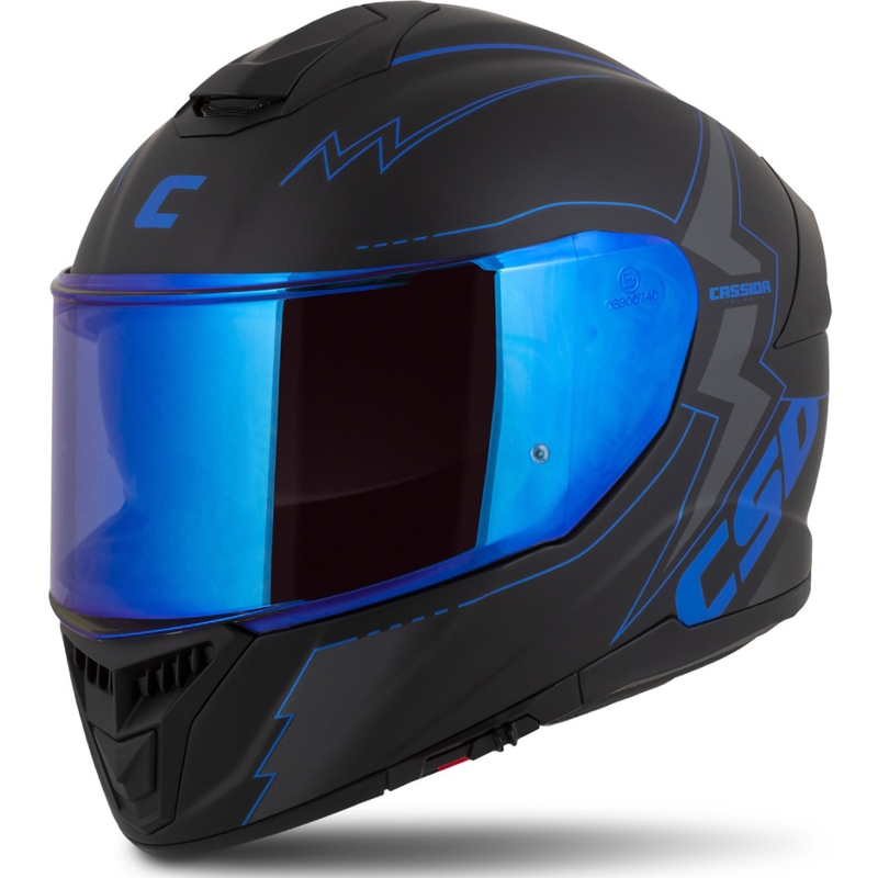 Casco moto integrale Cassida Integral GT 2.1 Flash nero-blu-grigio