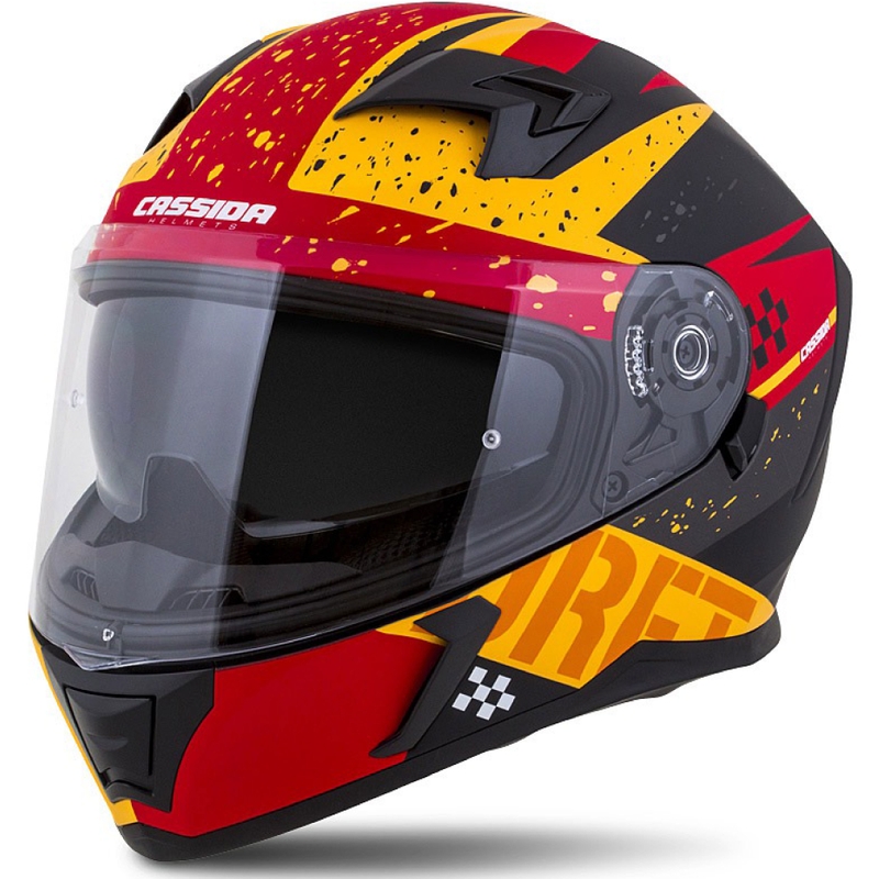 Casco moto integrale Cassida Integral 3.0 DRFT arancio-rosso fluo