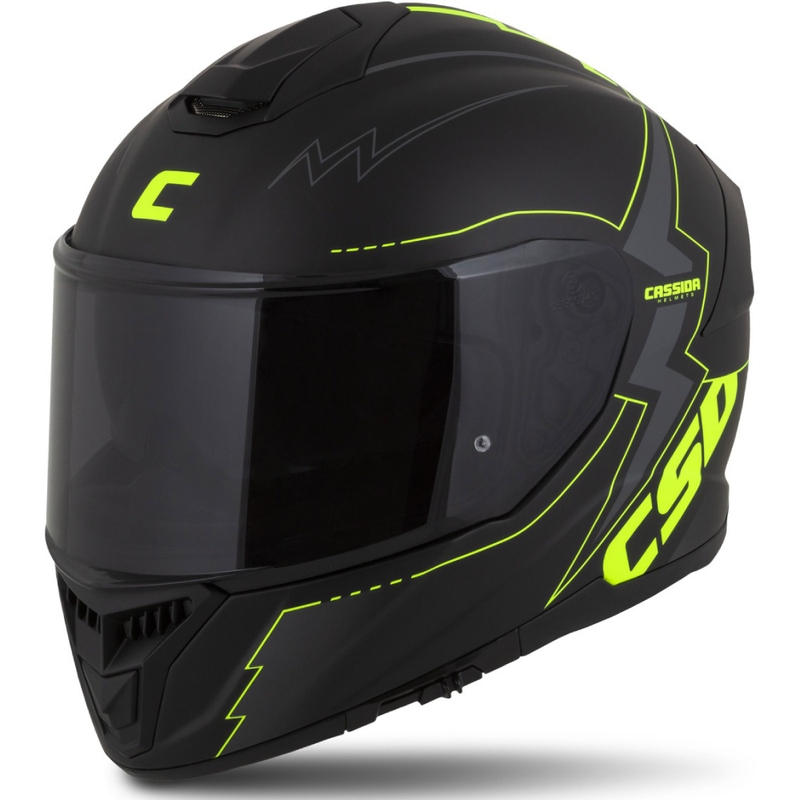 Casco moto Cassida Integral GT 2.1 Flash nero-giallo fluo-grigio