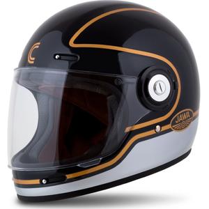 Casco moto integrale Cassida Fibre Jawa Sport nero-argento-oro