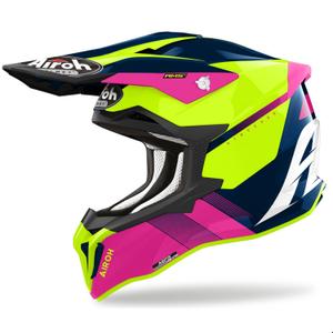 Casco motocross Airoh Strycker Blazer blu-rosa Saldi