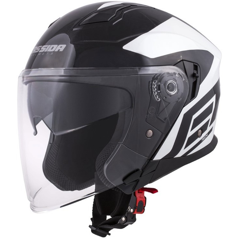 Casco moto Cassida Jet Tech Corso Open Bianco e Nero