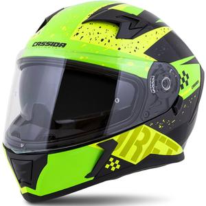 Casco moto integrale Cassida Integral 3.0 DRFT verde e giallo perla