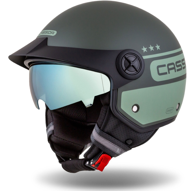 Casco moto aperto Cassida Handy Plus Chief verde
