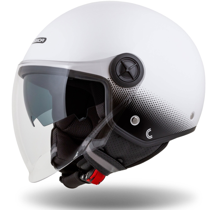 Casco moto aperto Cassida Handy Plus bianco-nero