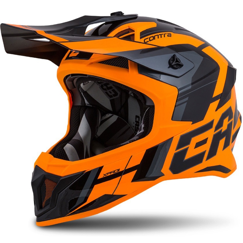 Cassida Cross Pro II Contra Casco da motocross arancio-nero-grigio
