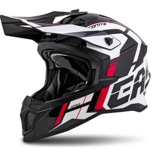 Casco da motocross Cassida Cross Pro II Contra bianco-rosso-nero