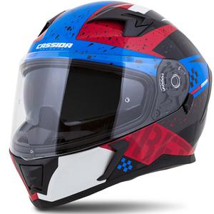 Casco moto integrale Cassida Integral 3.0 DRFT rosso-perla blu