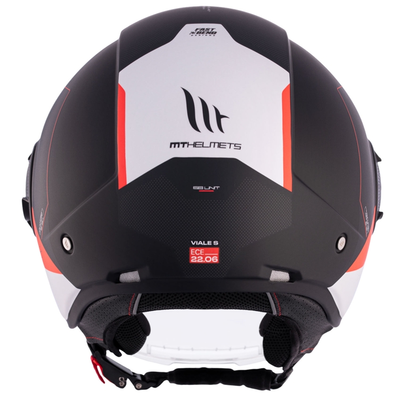 Casco moto aperto MT Viale SV S 68 Units A5 bianco-rosso-nero