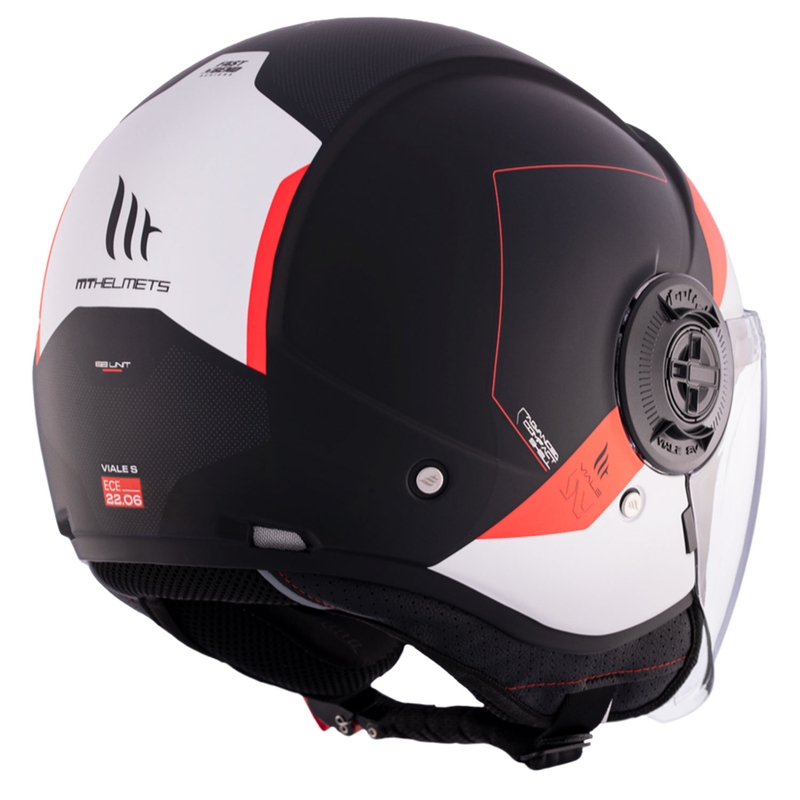 Casco moto aperto MT Viale SV S 68 Units A5 bianco-rosso-nero