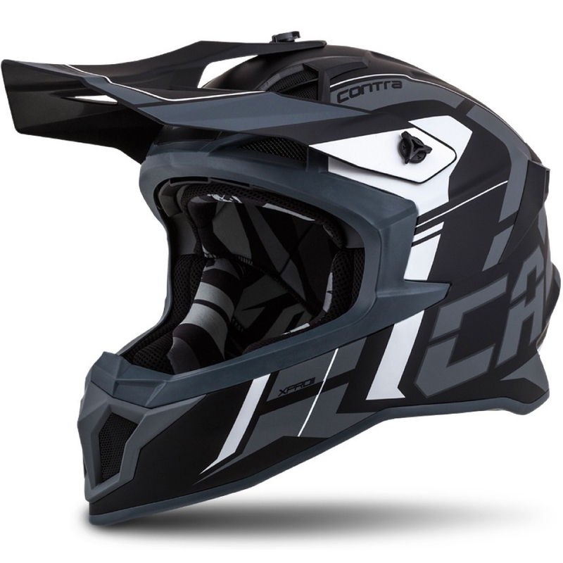 Casco motocross Cassida Cross Pro II Contra nero-grigio-bianco