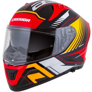 Casco moto integrale Cassida Aero Drome perla nero-arancio-rosso-bianco