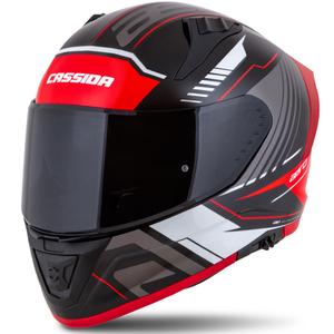 Casco moto integrale Cassida Aero Drome nero-rosso-bianco-grigio