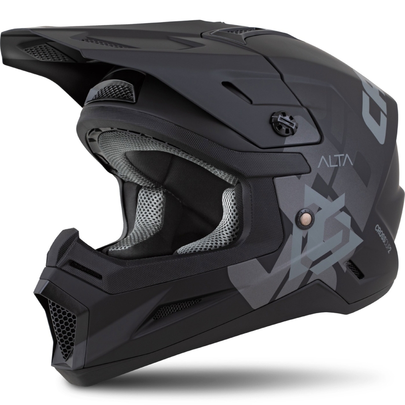Casco da motocross per bambini Cassida Cross Cup 2 Alta nero-grigio opaco