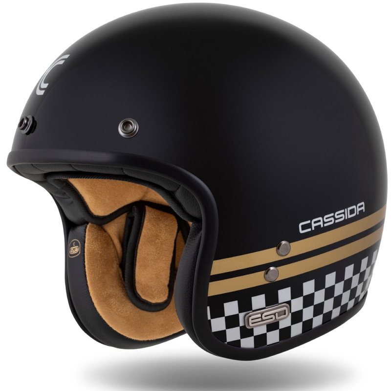 Casco Jet Cassida Eso Forty Nine Nero Perla-Oro-Grigio