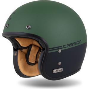 Casco jet Cassida Eso Super Hooligan nero opaco-verde metallizzato