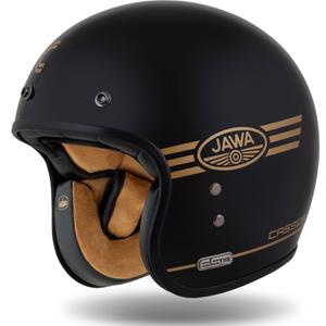 Casco jet Cassida Eso Jawa Pérák nero perla-oro