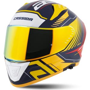 Casco moto integrale Cassida Aero Drome blu-giallo fluo-arancio-rosso-blu chiaro-bianco