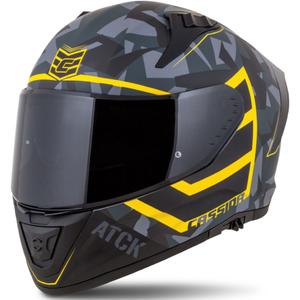 Casco moto integrale Cassida Aero camo grigio-nero-giallo fluo