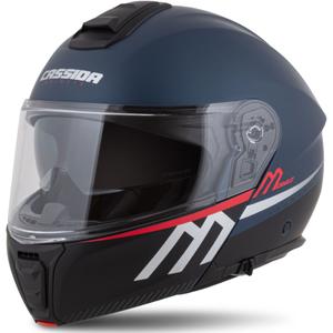 Cassida Modulo 2.1 Compass casco moto ribaltabile blu opaco rosso perla