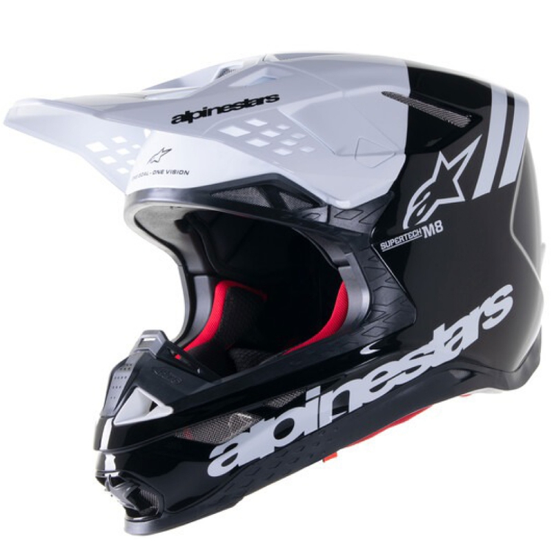 Alpinestars Supertech S-M8 Radium 2 Casco da motocross bianco e nero