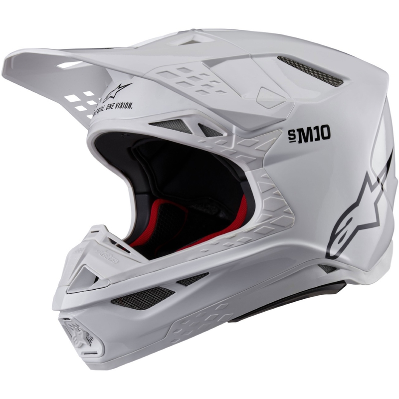 Alpinestars Supertech S-M10 Casco da motocross bianco solido