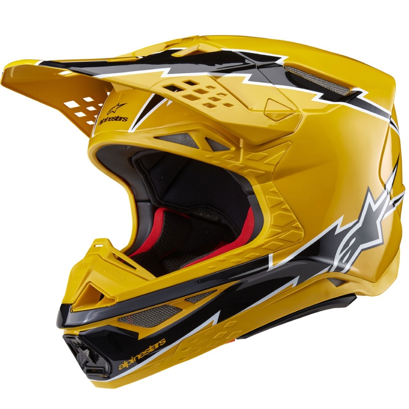Alpinestars Supertech S-M10 Ampress Casco da Motocross Nero e Giallo