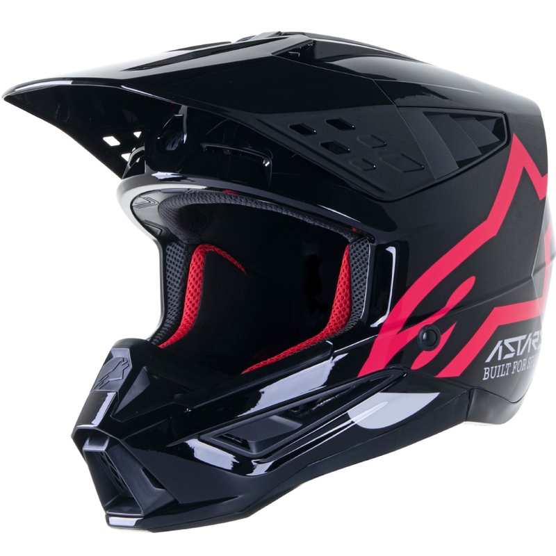 Casco da motocross Alpinestars S-M5 Compass nero e rosa