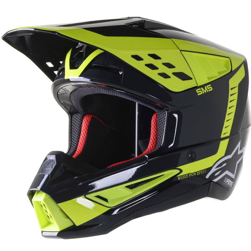 Alpinestars S-M5 Beam casco motocross nero-antracite-giallo fluo lucido