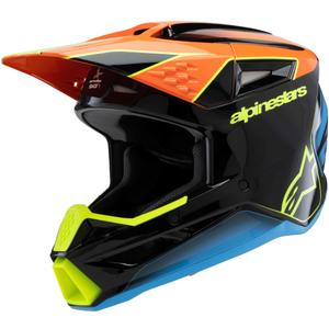 Casco da motocross per bambini Alpinestars S-M3 FRAY nero-arancio fluo-giallo fluo-turchese 2025