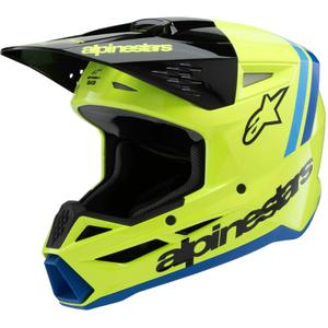 Casco da motocross per bambini Alpinestars S-M3 RADIUM giallo fluo-nero-blu 2025