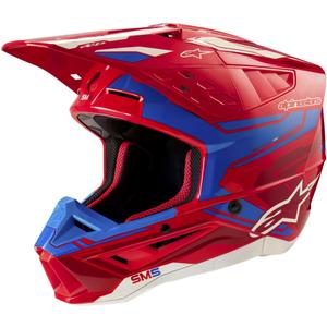 Casco da motocross Alpinestars S-M5 Action 2 rosso-blu fluo