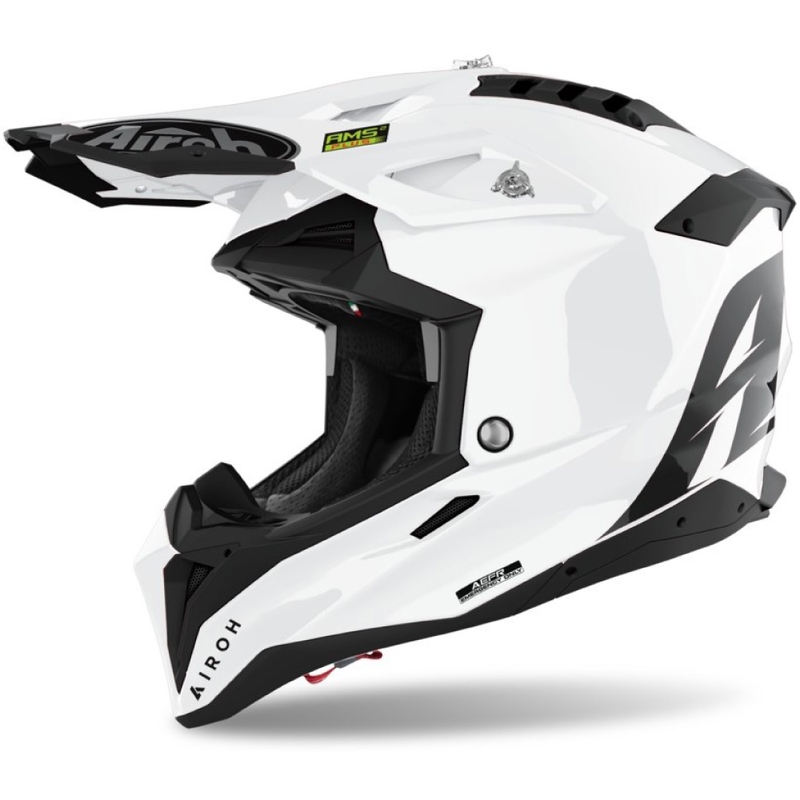 Casco da motocross Airoh Aviator 3.0 Color bianco lucido