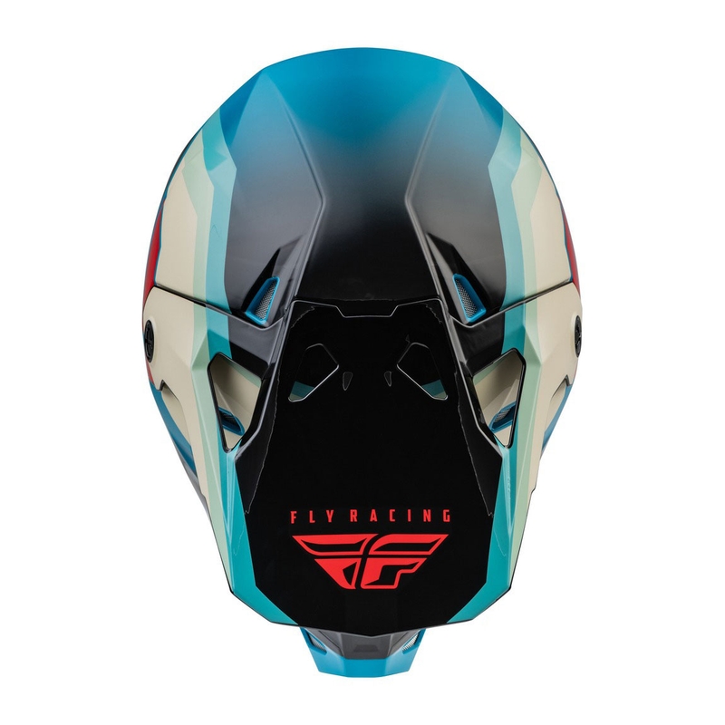 Casco da motocross FLY Racing Formula CP nero-grigio-turchese