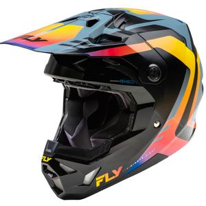 Casco da motocross FLY Racing Formula CP nero-grigio-arcobaleno