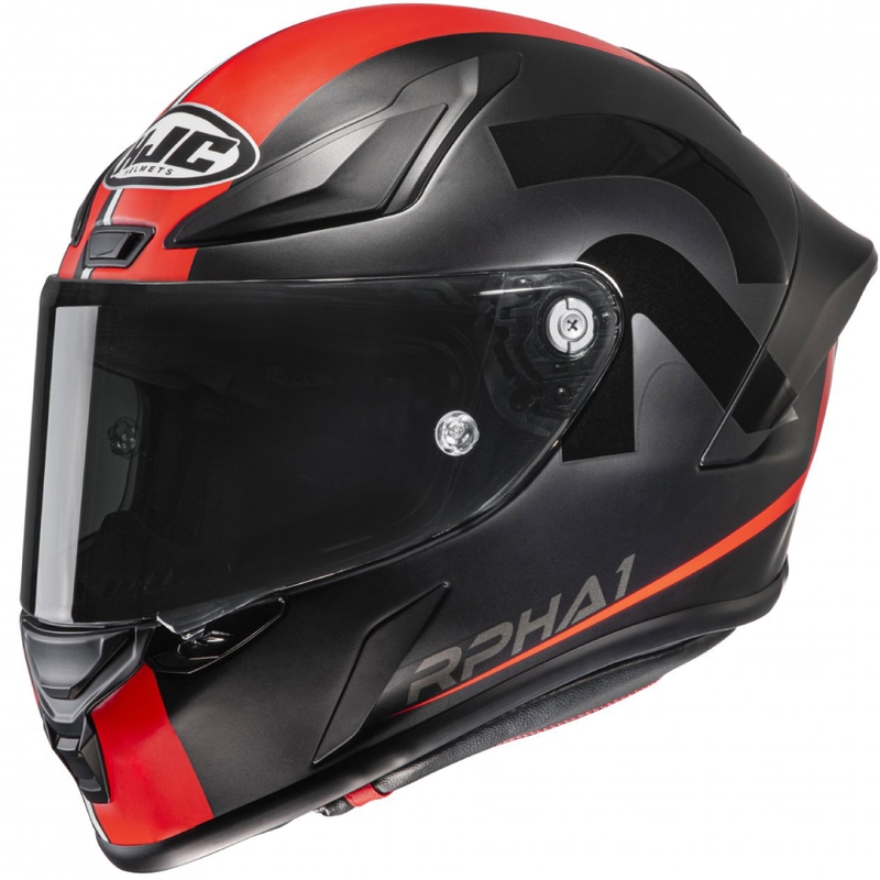 Casco moto integrale HJC RPHA 1 Senin MC1SF nero e rosso