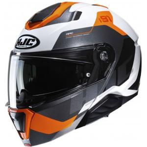 HJC i91 Carst MC7 casco ribaltabile nero-grigio-bianco-arancio