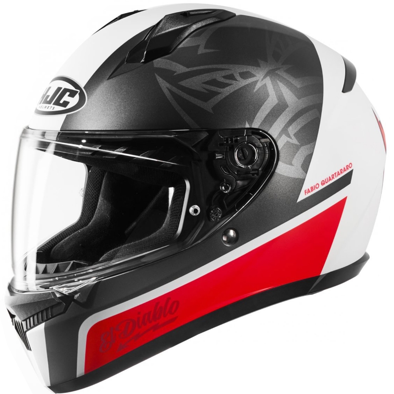 Casco moto integrale HJC C10 Fabio Quartararo 20 MC1SF nero-bianco-rosso