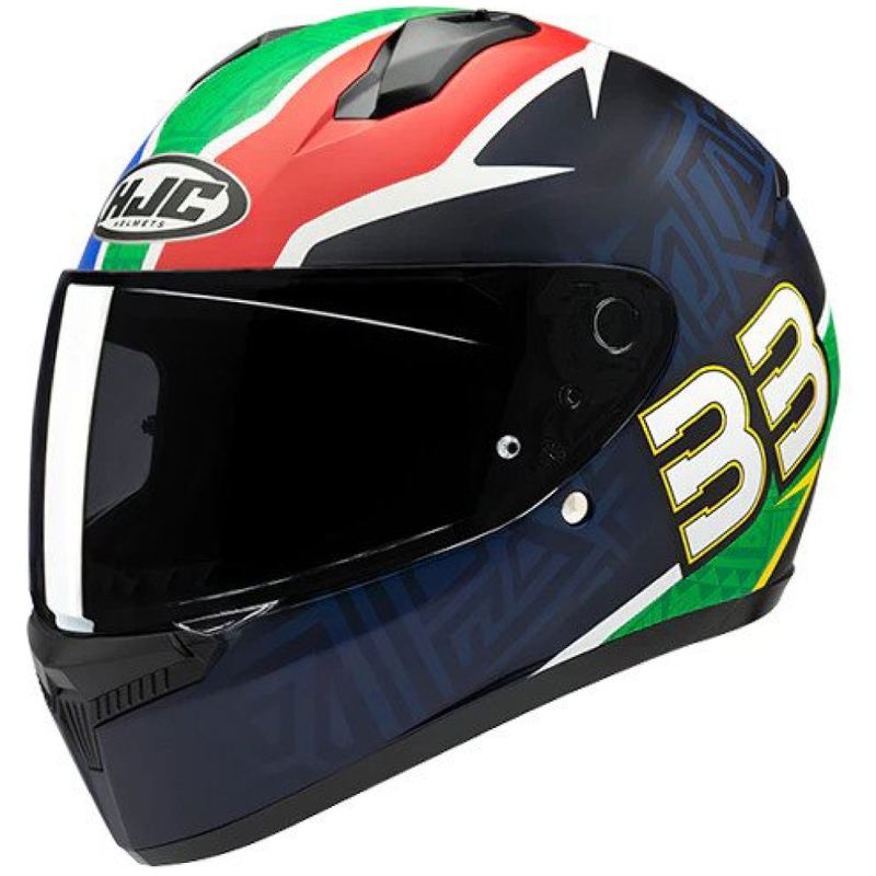 Casco moto integrale HJC C10 BB33 MC21SF blu-verde-rosso