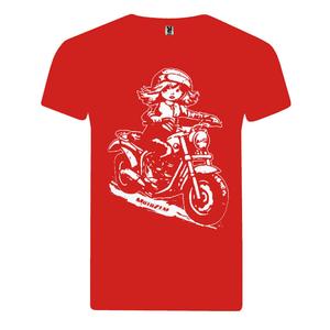 T-shirt da ragazza MotoZem - Biker rossa