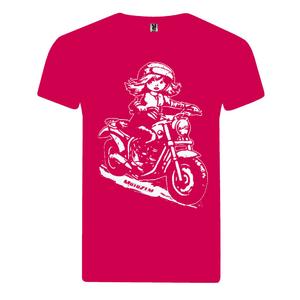 T-shirt da ragazza MotoZem - Biker rosa