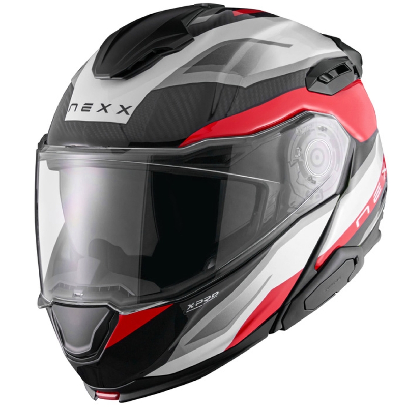 Casco moto apribile Nexx X.Lifetour PRO Mile bianco-rosso