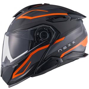 Casco moto flip-up Nexx X.Lifetour PRO Mile arancione-grigio opaco