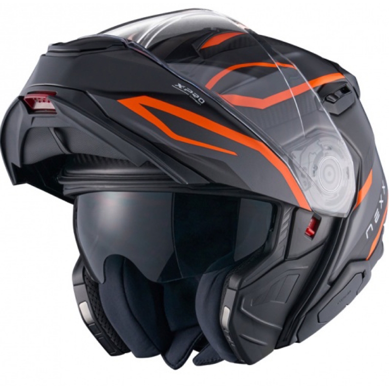 Casco moto flip-up Nexx X.Lifetour PRO Mile arancione-grigio opaco