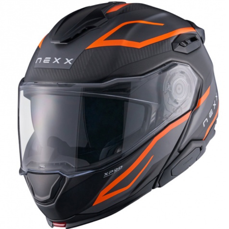Casco moto flip-up Nexx X.Lifetour PRO Mile arancione-grigio opaco