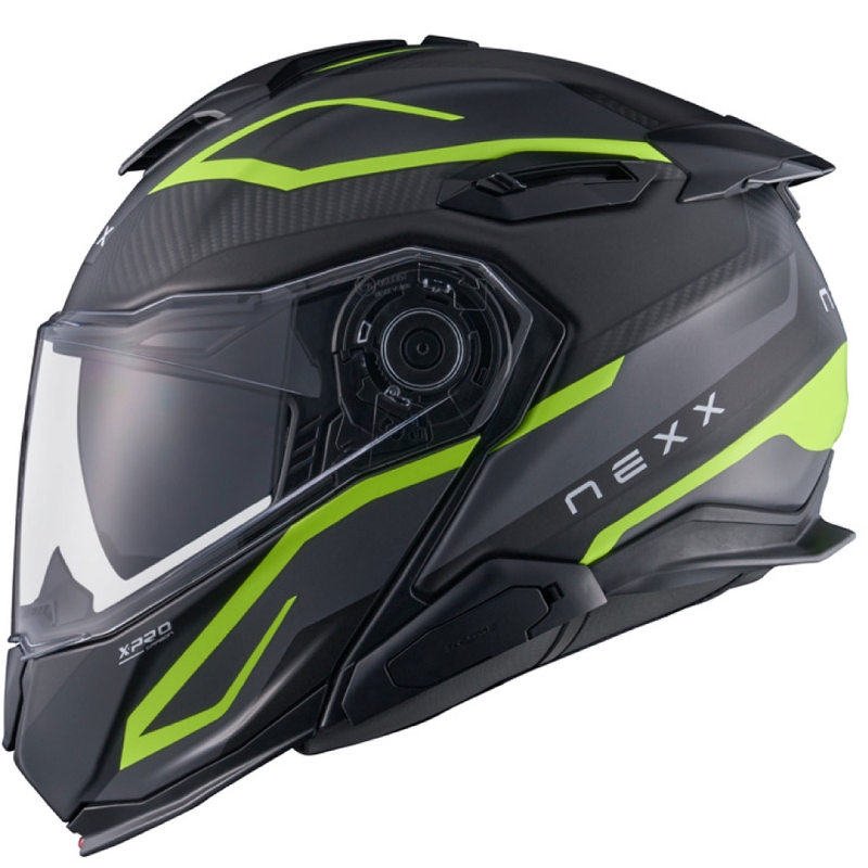 Casco moto apribile Nexx X.Lifetour PRO Mile grigio opaco-giallo fluo