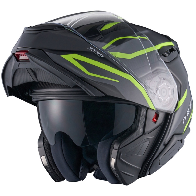 Casco moto apribile Nexx X.Lifetour PRO Mile grigio opaco-giallo fluo