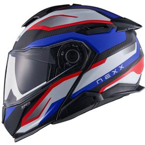 Casco moto flip-up Nexx X.Lifetour PRO Mile blu-rosso opaco